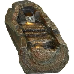 Heissner Rustikaler Gartenbrunnen Baumstamm LED 55x40x40 Cm -Günstiges Heissner Geschäft 8178980 01658800 heissner