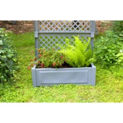 KHW Pflanzkasten Groß Mit Spalier 2-tlg. Grau 140 Cm X 100 Cm X 43 Cm -Günstiges Heissner Geschäft 836755 4264 5