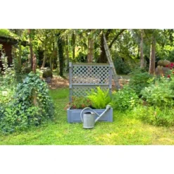 KHW Pflanzkasten Groß Mit Spalier 2-tlg. Grau 140 Cm X 100 Cm X 43 Cm -Günstiges Heissner Geschäft 836755 4264 8