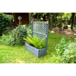 KHW Pflanzkasten Groß Mit Spalier 2-tlg. Grau 140 Cm X 100 Cm X 43 Cm -Günstiges Heissner Geschäft 836755 4264 9