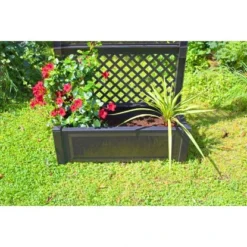 KHW Pflanzkasten Groß Mit Spalier 2-tlg. Anthrazit 140 Cm X 100 Cm X 43 Cm -Günstiges Heissner Geschäft 836756 4264 8