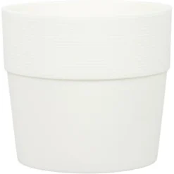 Scheurich Pflanzgefäß Groove Ø 28,5 Cm Bianco Hochwertiger Kunststoff