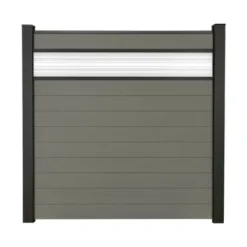 GroJa Steckzaun Solid Mit Glas-Designeinsatz 30 Cm 180x180x1,9 Cm Grau