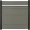 GroJa Solid Steckzaun Mit 15 Cm Lochblech 180 X 180 Cm Grau