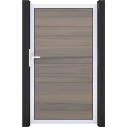 GroJa Solid Steckzauntor 100 X 180 Cm Bi-Color Braun Rahmen EV1
