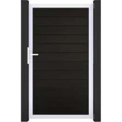 GroJa Solid Steckzauntor 100 X 180 Cm Bi-Color Schwarz Rahmen EV1