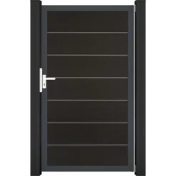 GroJa Solid Grande Premium Steckzauntor 100 X 180 Cm Schwarz Rahmen DB703