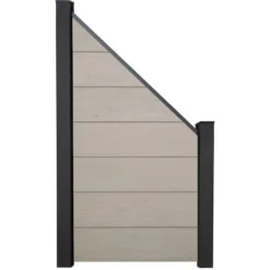 GroJa Solid Steckzaun Schräg 90 Cm X 180/90 Cm Bi-Color Beige