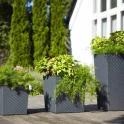 Siena Garden Pflanzgefäß Modern Marle Graphit 25x25x26,0 Cm -Günstiges Heissner Geschäft 8629701 1346 5