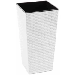 Siena Garden Pflanzgefäß Modern Paris Weiß 25x25x46,5 Cm