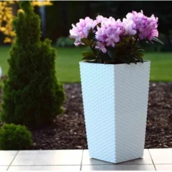 Siena Garden Pflanzgefäß Modern Paris Weiß 25x25x46,5 Cm -Günstiges Heissner Geschäft 8630352 1346 5