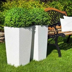 Siena Garden Pflanzgefäß Modern Paris Weiß 25x25x46,5 Cm -Günstiges Heissner Geschäft 8630352 1346 6