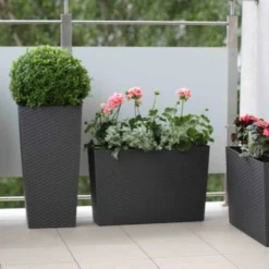 Siena Garden Pflanzgefäß Modern Paris Graphit 40x40x75,3 Cm -Günstiges Heissner Geschäft 8630659 1346 4