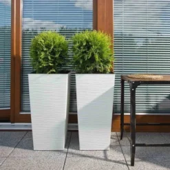 Siena Garden Pflanzgefäß Modern Nizza Weiß 30x30x57,0 Cm -Günstiges Heissner Geschäft 8630683 1346 4