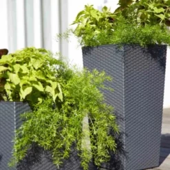 Siena Garden Pflanzgefäß Modern Nizza Graphit 35x35x68,0 Cm -Günstiges Heissner Geschäft 8630808 1346 7