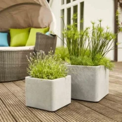 Siena Garden Pflanzgefäß York Stein-Grau 30x30x25 Cm -Günstiges Heissner Geschäft 8632143 1346 2