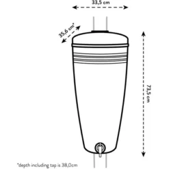 Elho Regentonne Green Basics 35 L Living Beton -Günstiges Heissner Geschäft 8711904361402 4667 04