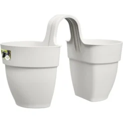 Elho Geländertopf Vibia Campana Flower Twin 21 Cm X 38 Cm X 26,5 Cm Seidenweiß