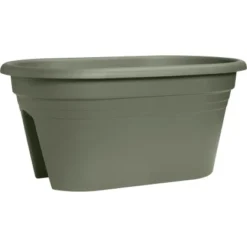 Florus Geländertopf Mediterran 2-fach 50 Cm X 30 Cm X 22,5 Cm Olivengrün