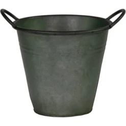 M Collections Pflanztopf Zink Vintage Rim Pot 30 Cm X 30 Cm Dunkelgrün