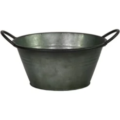 M Collections Pflanztopf Zink Vintage Rim Pot 38 Cm X 38 Cm Dunkelgrün