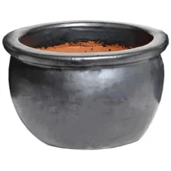 M Collections Pflanztopf Glazed Bavaria 36 Cm X 36 Cm Schwarz Matt