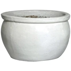 M Collections Pflanztopf Glazed Bavaria 47 Cm X 47 Cm Weiß