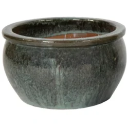 M Collections Pflanztopf Glazed Bavaria 25 Cm X 25 Cm Moss Grün