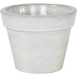 M Collections Pflanztopf Glazed Basic Pot 47 Cm X 47 Cm Weiß
