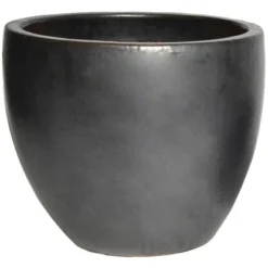 M Collections Pflanztopf Egg Pot Glazed 60 Cm X 60 Cm Matt Schwarz
