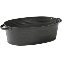 M Collections Pflanztopf Zink Vintage Oval 43 Cm X 30 Cm Schwarz