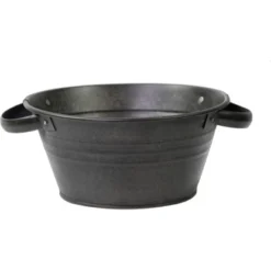 M Collections Pflanztopf Zink Vintage 40 Cm X 40 Cm Schwarz