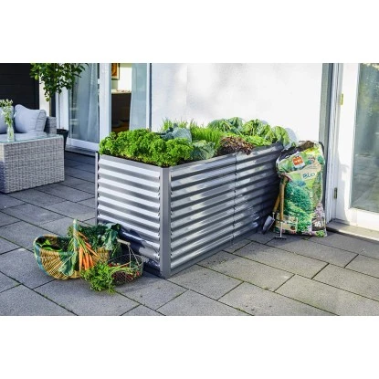 Metall-Hochbeet Anthrazit 150 Cm X 70 Cm X 70 Cm 3 Metall-Hochbeet Anthrazit 150 Cm X 70 Cm X 70 Cm