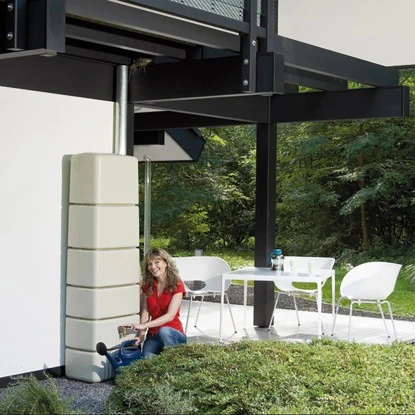 4rain Regenwassertank Slim 330 L Sandbeige 37 Cm Tiefe Inkl. Zubehör 5 4rain Regenwassertank Slim 330 L Sandbeige 37 Cm Tiefe Inkl. Zubehör – Bild 3