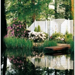 Sichtschutzzaun Element Longlife Romo V-Gitter Weiß 180 Cm X 180/196 Cm -Günstiges Heissner Geschäft 911099 picture 2