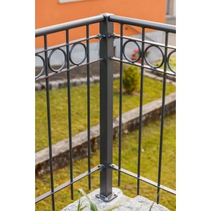 Eleo Eckpfosten Geländer Pulverbeschichtet DB703 4 Eleo Eckpfosten Geländer Pulverbeschichtet DB703 – Bild 2