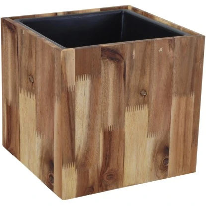 Pflanztopf Quader FSC-Akazienholz Geleimt Inkl. Kunststoff-Einsatz 43 Cm X 40 Cm 4 Pflanztopf Quader FSC-Akazienholz Geleimt Inkl. Kunststoff-Einsatz 43 Cm X 40 Cm – Bild 2