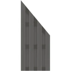 Sichtschutzelement Jumbo WPC Anthrazit Anschluss Alu-Riegel 74 Cm X 179 / 90 Cm
