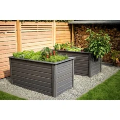 Andrewex Hochbeet 79 Cm X 150 Cm X 76 Cm Kiefernholz Anthrazit FSC® -Günstiges Heissner Geschäft 99 Obi Gartenprojekte 4371