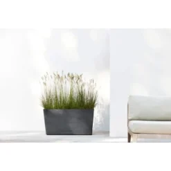 Ecopots Pflanztopf Paris Rollen Dunkelgrau 100 Cm X 40 Cm X 50 Cm -Günstiges Heissner Geschäft ParisWheels100DarkGrey 90