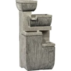 Großer Design-Gartenbrunnen Mit 4 Stufen 38,7 Cm X 32,3 Cm X 80,3 Cm -Günstiges Heissner Geschäft artenbrunnenwasserspiel 03