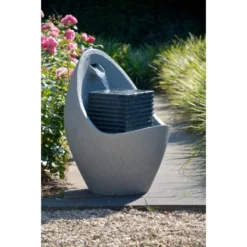 Großer Design-Gartenbrunnen In Ei-Form 49,5 Cm X 49,5 Cm X 66,5 Cm -Günstiges Heissner Geschäft artenbrunnenwasserspiel 04 1