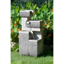 Großer Design-Gartenbrunnen Mit 4 Stufen 38,7 Cm X 32,3 Cm X 80,3 Cm -Günstiges Heissner Geschäft artenbrunnenwasserspiel 07