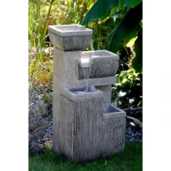 Großer Design-Gartenbrunnen Mit 4 Stufen 38,7 Cm X 32,3 Cm X 80,3 Cm -Günstiges Heissner Geschäft artenbrunnenwasserspiel 08