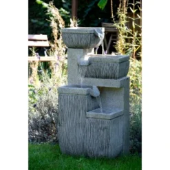 Großer Design-Gartenbrunnen Mit 4 Stufen 38,7 Cm X 32,3 Cm X 80,3 Cm -Günstiges Heissner Geschäft artenbrunnenwasserspiel 09