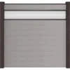 GroJa Steckzaun Solid Mit Glas-Designeinsatz 30 Cm 180x180x1,9 Cm Steingrau