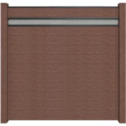 GroJa Steckzaun Solid Mit Lochblech-Einsatz 15 Cm 180x180x1,9 Cm Terra