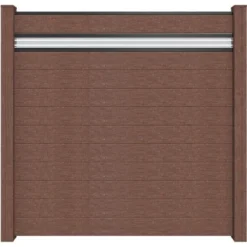 GroJa Steckzaun Solid Mit Glas-Designeinsatz 15 Cm 180x180x1,9 Cm Terra