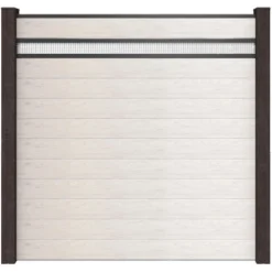 GroJa Steckzaun Solid Mit Lochblech-Einsatz 15 Cm 180x180x1,9 Cm Bi-Color Sand