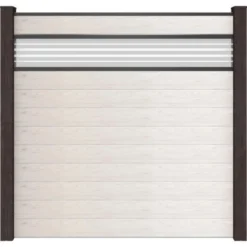 GroJa Steckzaun Solid Mit Glas-Designeinsatz 30 Cm 180x180x1,9 Cm Bi-Color Sand